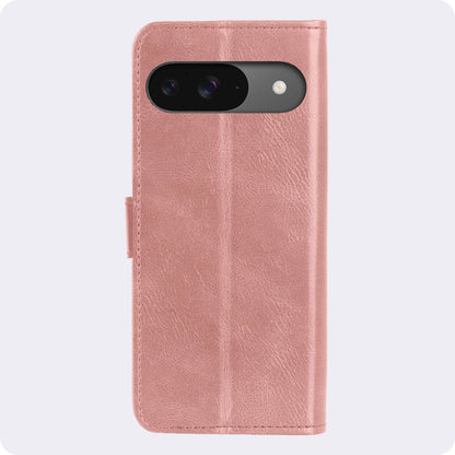 Google Pixel 10 Hoesje Bookcase Cover met Kaarthouder - Rosé goud