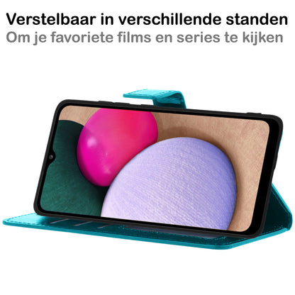 Samsung A02s Hoesje Bookcase Cover met Kaarthouder - Turquoise