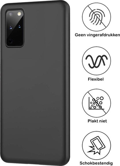 Samsung S20 Plus Hoesje Siliconen Backcover Lichtgewicht - Zwart