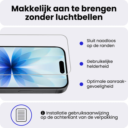 iPhone 17 Screenprotector Gehard Glas - Volledige dekking