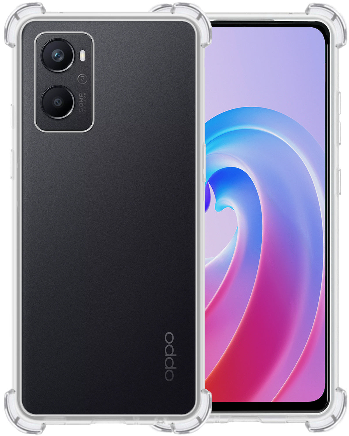 OPPO A96 Hoesje Shock Proof Siliconen - Transparant