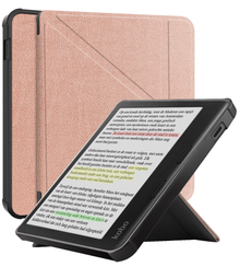 Kobo Libra Colour Trifold Bookcase Hoes - Rosé Goud