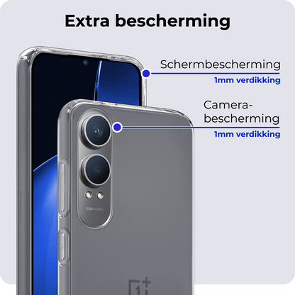 OnePlus Nord CE 4 Lite Hoesje Siliconen Backcover Lichtgewicht - Transparant