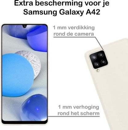 Samsung A42 Hoesje Siliconen Backcover Lichtgewicht - Wit