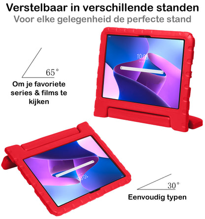 Lenovo Tab M10 Plus 3rd Gen Kinderhoes Shockabsorberend Foam - Rood
