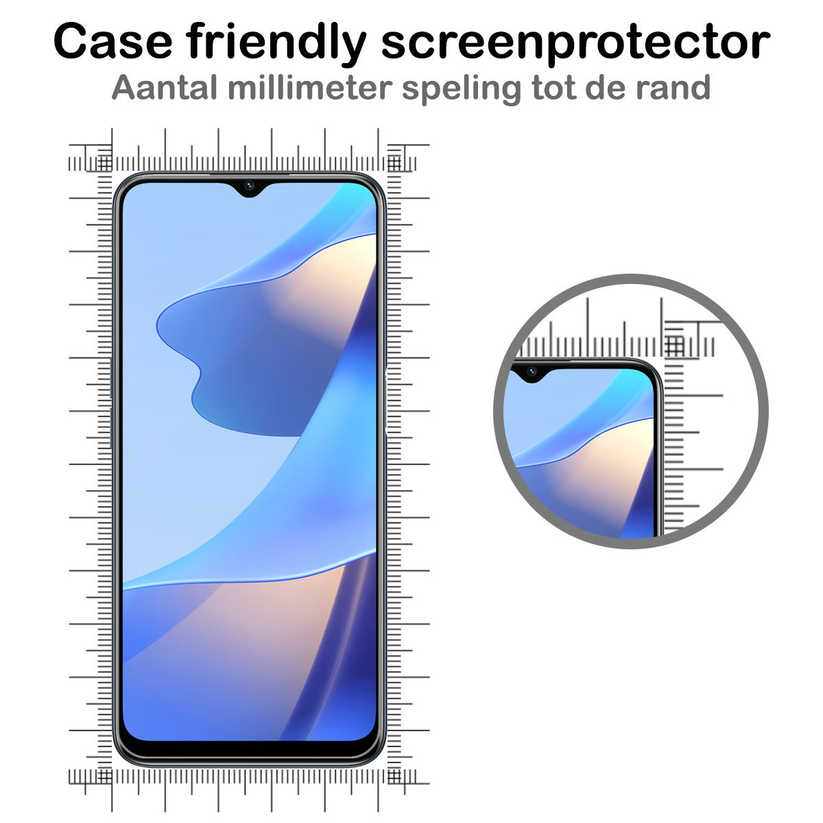 OPPO A16 Screenprotector Full Cover Tempered Glass