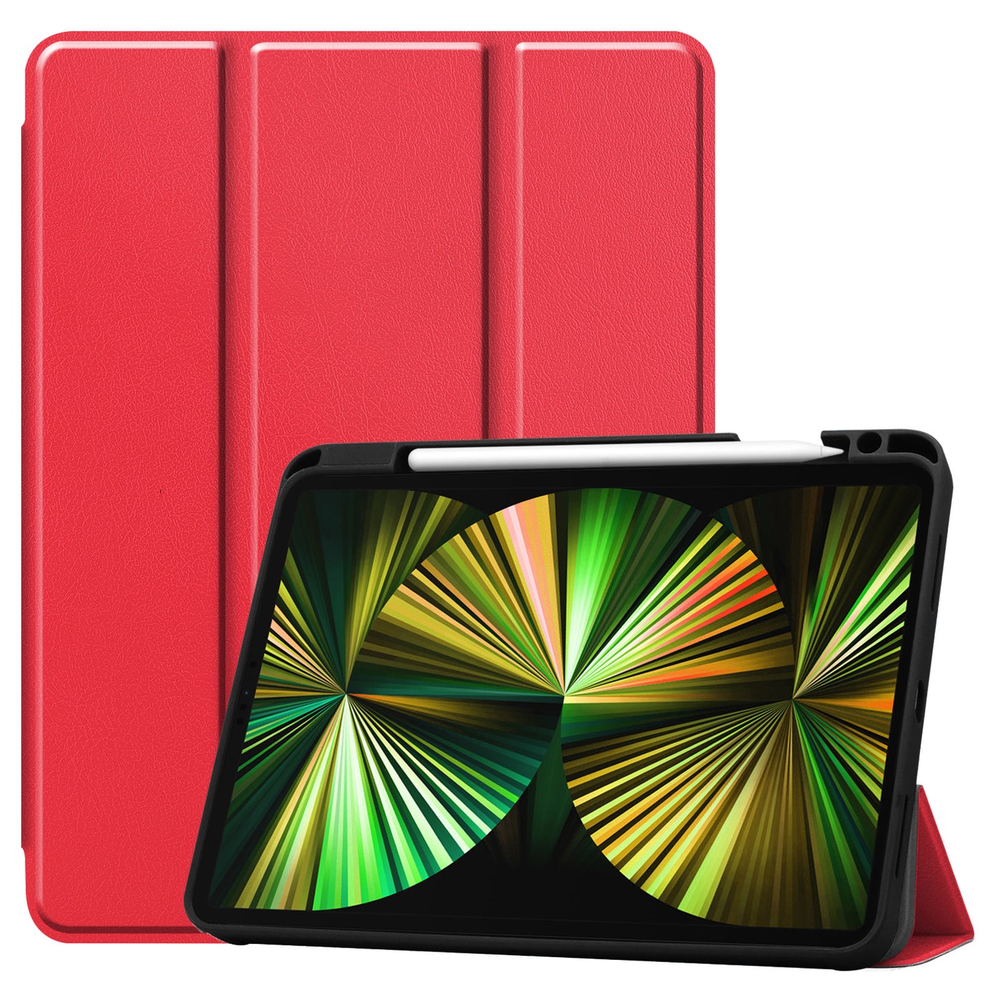 iPad Pro 2021 (12,9 inch) Hoesje Book Case Met Apple Pencil Uitsparing - Rood