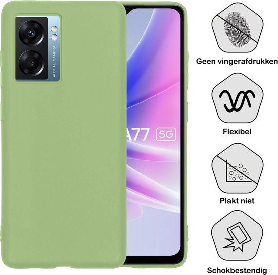 OPPO A77 Hoesje Siliconen - Groen