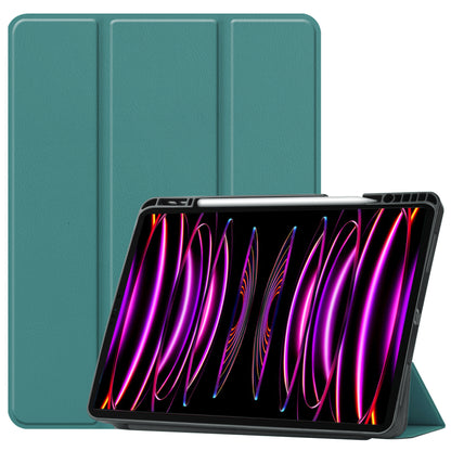 iPad Pro 2022 (12.9 inch) Trifold Bookcase Hoes met Penhouder voor Apple Pen - Donkergroen