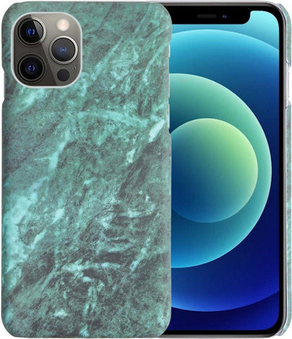 iPhone 12 Pro Max Hoesje Marmer Hard Case Cover - Groen