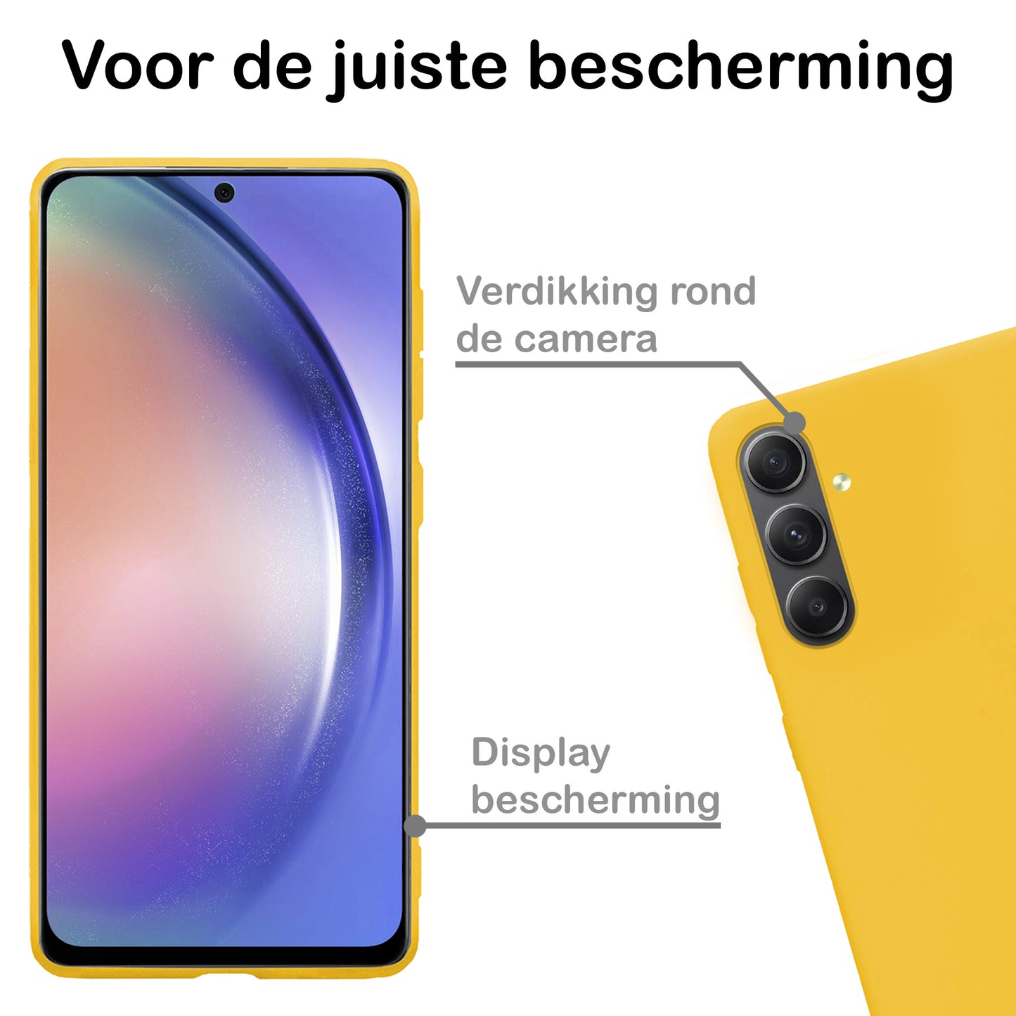 Samsung A54 Hoesje Siliconen - Geel