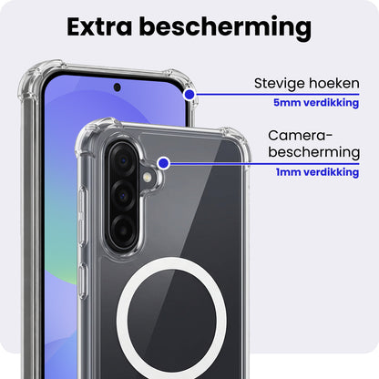 Samsung A36 Hoesje Geschikt voor Magsafe Backcover Shockproof - Transparant