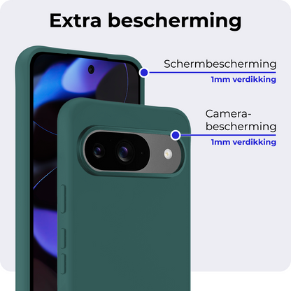 Google Pixel 10 Hoesje Siliconen Backcover Lichtgewicht - Donkergroen