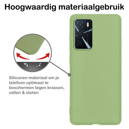 OPPO A16 Hoesje Siliconen Backcover Lichtgewicht - Groen