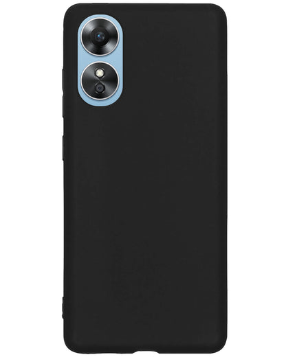 OPPO A17 Hoesje Siliconen Backcover Lichtgewicht - Zwart