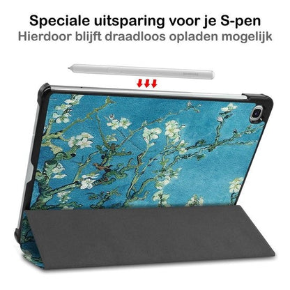 Samsung Galaxy Tab S6 Lite Trifold Bookcase Hoes - Bloesem