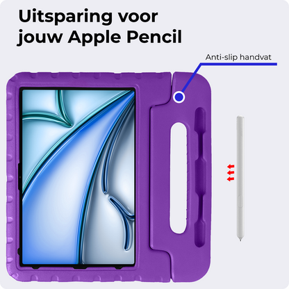 iPad Air 2024 / 2025 (13 inch) Kinderhoes Shockabsorberend Foam - Paars