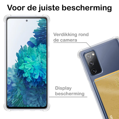 Samsung S20 FE Hoesje met Pasjeshouder Siliconen - Transparant