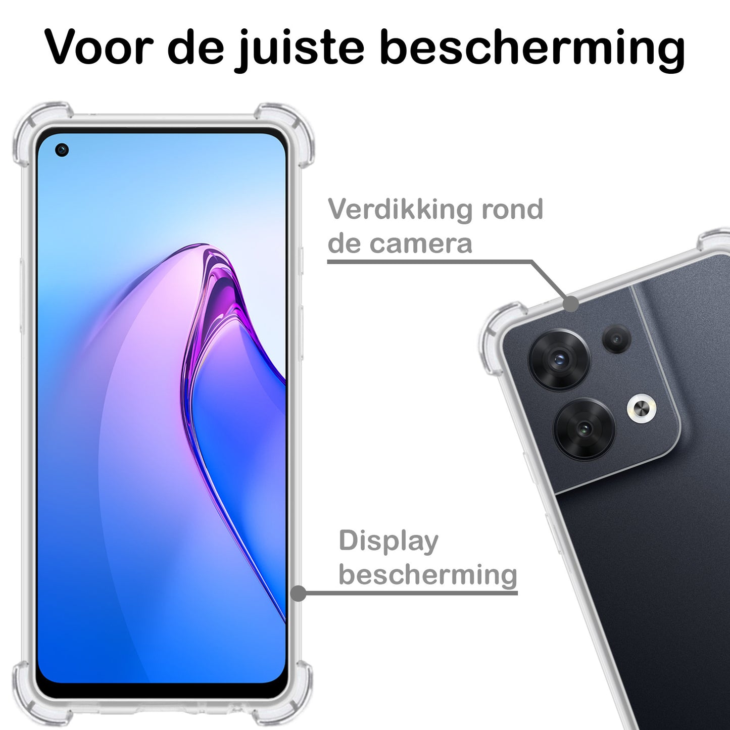 OPPO Reno 8 Hoesje Shock Proof Siliconen - Transparant