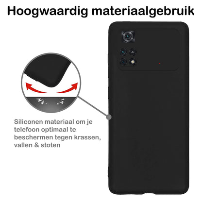 Xiaomi Poco X4 Pro 5G Hoesje Siliconen Backcover Lichtgewicht - Zwart