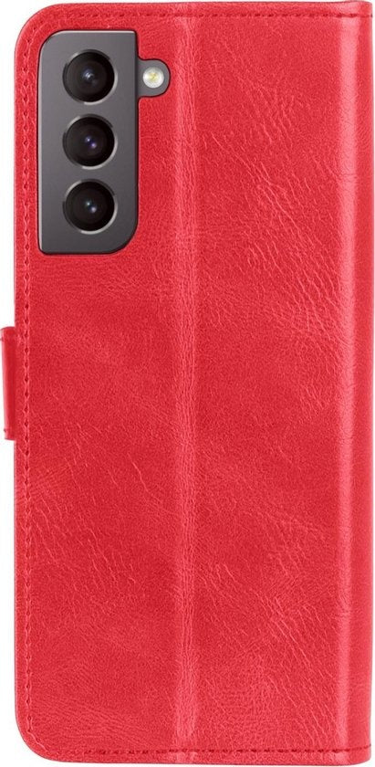 Samsung S21 Plus Hoesje Bookcase Cover met Kaarthouder - Rood