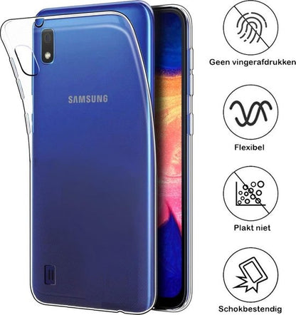 Samsung A10 Hoesje Siliconen Backcover Lichtgewicht - Transparant