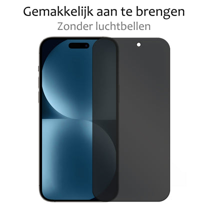 iPhone 15 Screenprotector Gehard Glas - Privacy