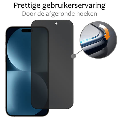 iPhone 15 Plus Screenprotector Gehard Glas - Privacy