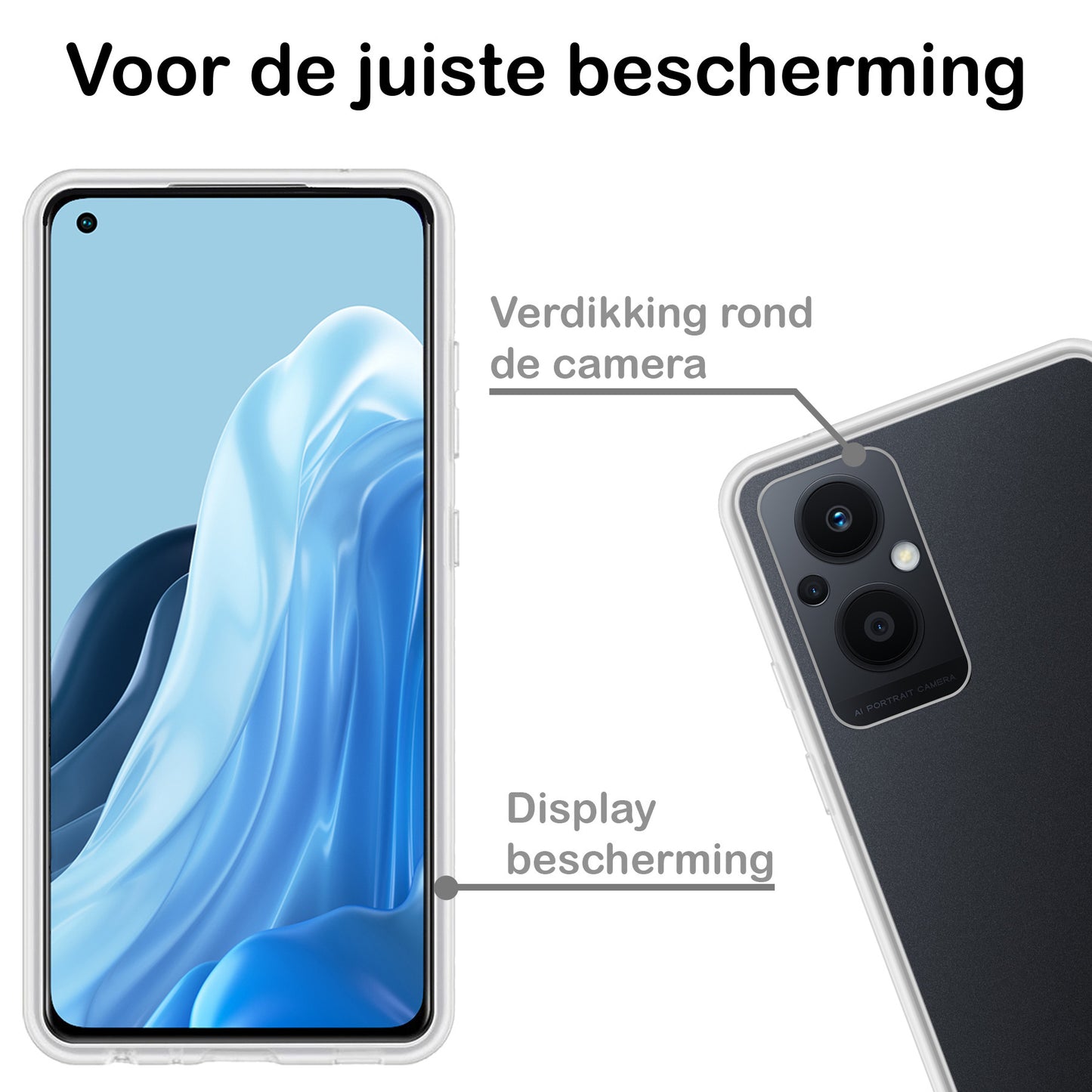 OPPO Reno 8 Lite Hoesje Siliconen - Transparant