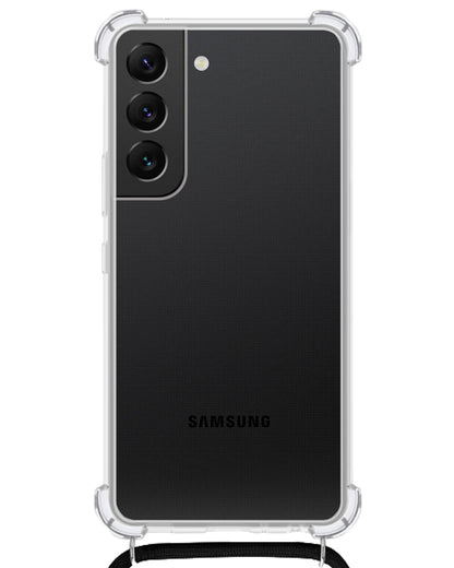 Samsung S21 Plus Hoesje met Koord Backcover Shockproof - Transparant
