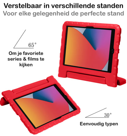 iPad 10.2 2021 Hoesje Kids Cover Bumper - Rood