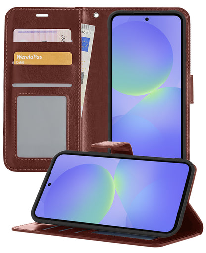 Samsung A36 Hoesje Bookcase Cover met Kaarthouder - Bruin