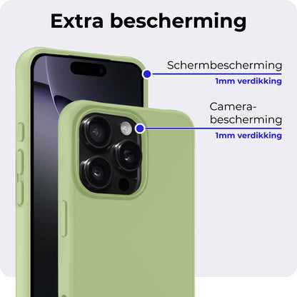 iPhone 16 Pro Max Hoesje Siliconen Backcover Lichtgewicht - Groen