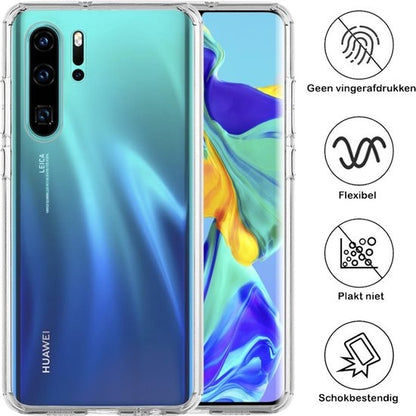 Huawei P30 Pro Hoesje Siliconen Backcover Lichtgewicht - Transparant