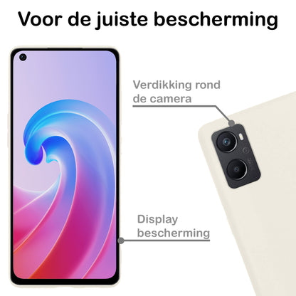 OPPO A96 Hoesje Siliconen Backcover Lichtgewicht - Wit