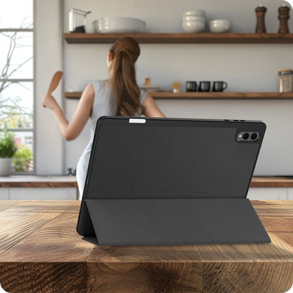 Samsung Galaxy Tab S11 Ultra Trifold Bookcase Hoes met Penhouder voor S Pen - Zwart