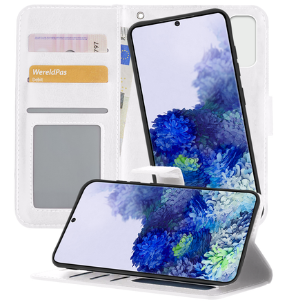 Samsung S20 Plus Hoesje Bookcase Cover Uitneembaar - Wit