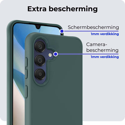 Samsung A15 Hoesje Siliconen Backcover Lichtgewicht - Donkergroen