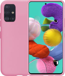 Samsung A51 Hoesje Siliconen Backcover Lichtgewicht - Roze