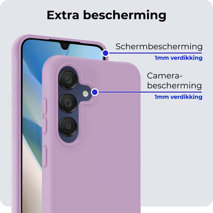 Samsung A15 Hoesje Siliconen Backcover Lichtgewicht - Lila