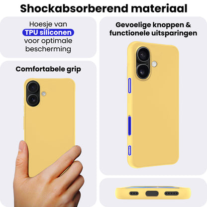 iPhone 17 Hoesje Siliconen Backcover Lichtgewicht - Geel