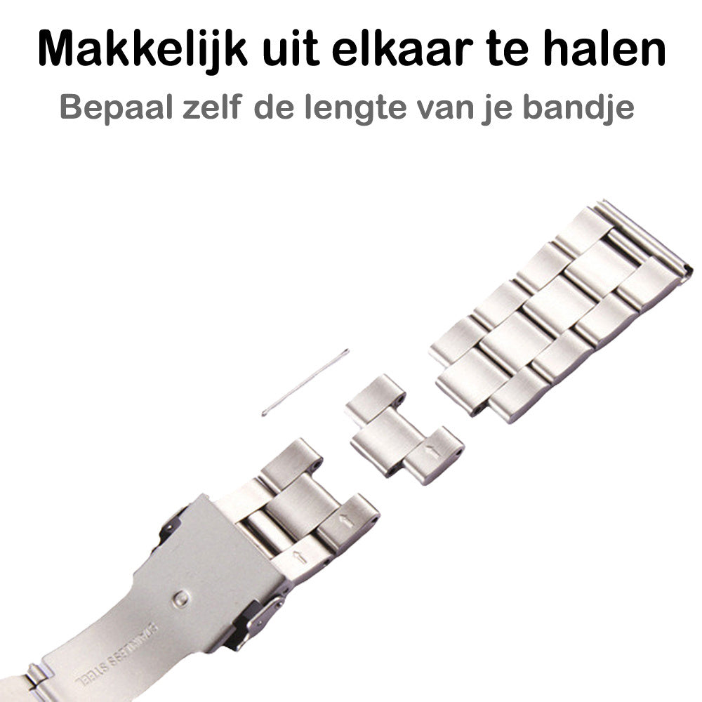 Horloge Bandje Geschikt Voor Apple Watch 1-8 / SE - 38/40/41 mm Bandje Metaal - Zilver