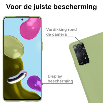 Xiaomi Redmi Note 11s Hoesje Siliconen Backcover Lichtgewicht - Groen