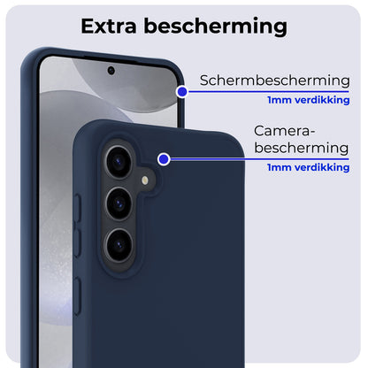 Samsung S24 Hoesje Siliconen Backcover Lichtgewicht - Donkerblauw