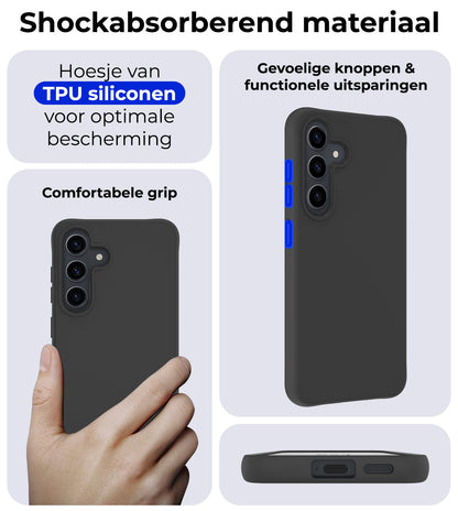 Samsung S24 Plus Hoesje Siliconen Backcover Lichtgewicht - Zwart