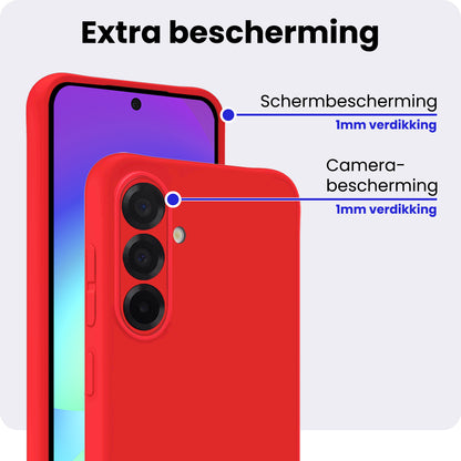 Samsung A56 Hoesje Siliconen Backcover Lichtgewicht - Rood