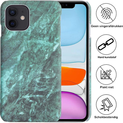 iPhone 11 Pro Max Hoesje Marmer Hard Case Cover - Groen