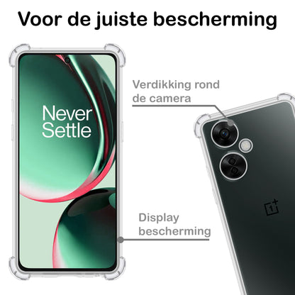 OnePlus Nord CE 3 Lite Hoesje Shockproof Backcover Siliconen - Transparant