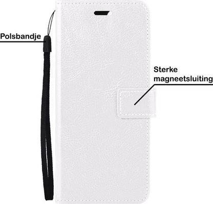 Samsung A22 5G Hoesje Bookcase Cover met Kaarthouder - Wit