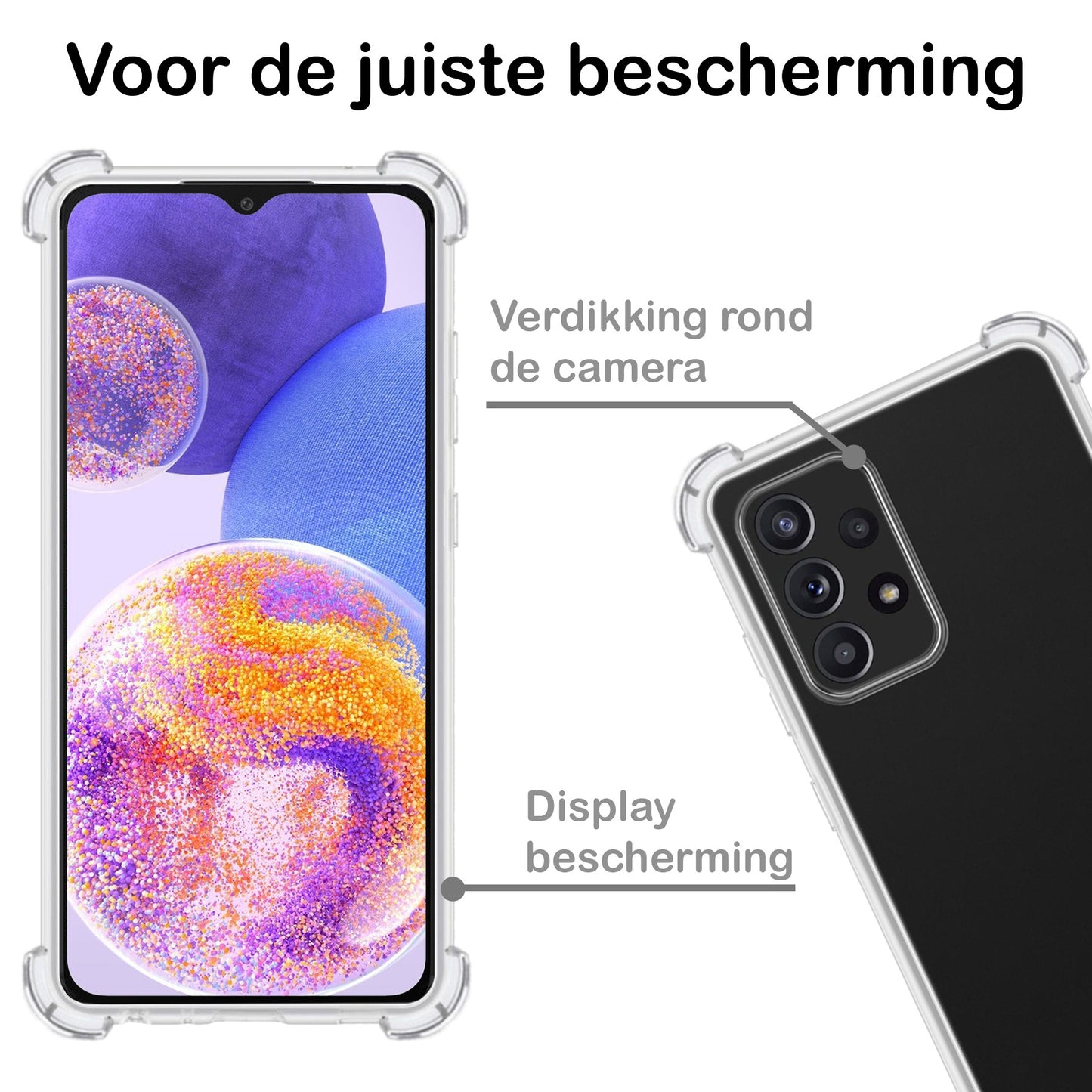 Samsung A23 Hoesje Shock Proof Siliconen - Transparant